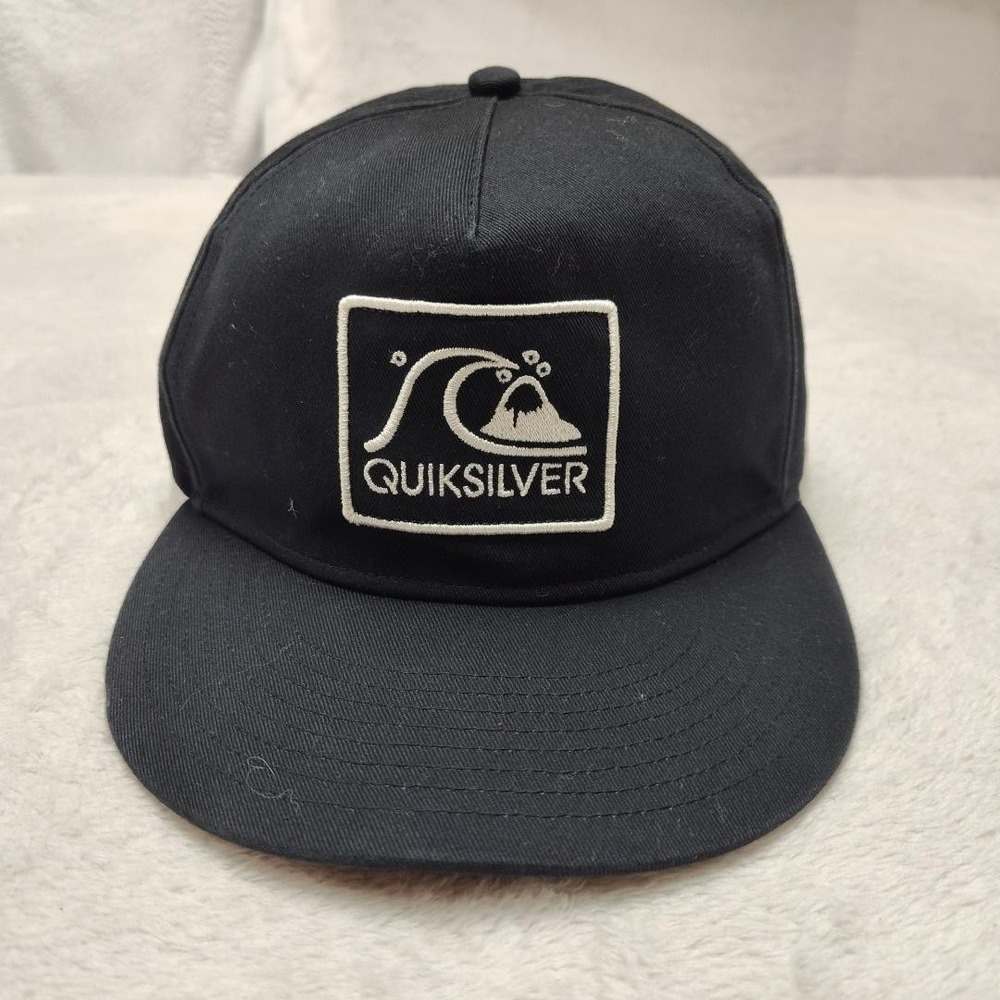 Quiksilver Hat Cap Snap Back One Size‎ Mens Black Cotton Twill Adjustable